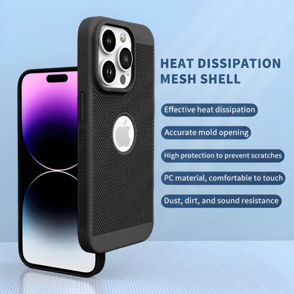 Ultra Slim Full Coverage Heat Sink Case with Honeycomb Mesh Back Cover For Apple iPhone 14 Pro Online now