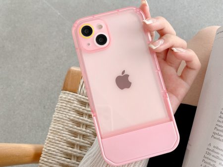 Cute Trendy Semi Transparent Foldable Built in Stand Back Cover for Apple iPhone Xr Sale