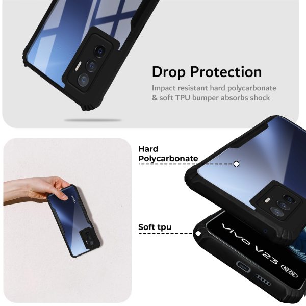 Premium Acrylic Transparent Back Cover for Vivo V23E 5G Online Sale