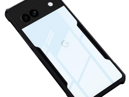 Back Cover Case for Google Pixel 7A | HybridShield Transparent Glass Back | Camera Protection - Black Bumper & Transparent Back Online