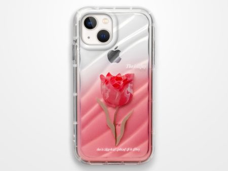 Tulip Flower Print Transparent Back Cover for Apple iPhone 15 Supply