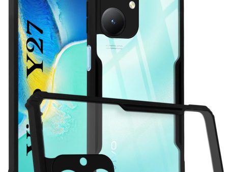 For Vivo Y27 Back Cover Case (Shockproof with Polycarbonate Clear Panel) For Cheap