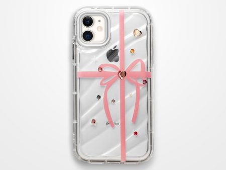 Ribbon Print Transparent Back Cover for Apple iPhone 12 Online Hot Sale