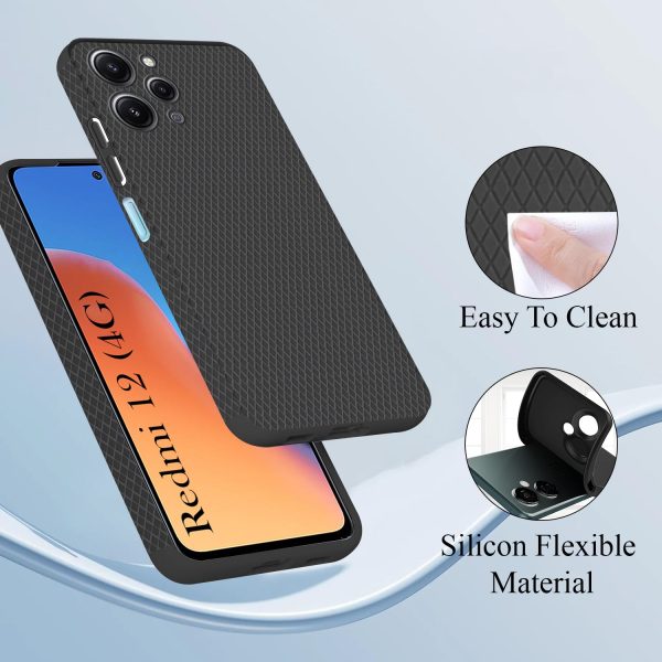 For Xiaomi Redmi 12 4G Back Cover Case (Liquid Silicone | Side Grip | Camera Protection) Fashion