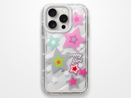 Cute Star Printed Transparent  Back Cover for Apple iPhone 15 Pro Max Cheap