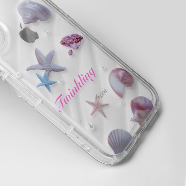 Cute Starfish Printed Transparent Back Cover for Apple iPhone 14 Pro Max Sale