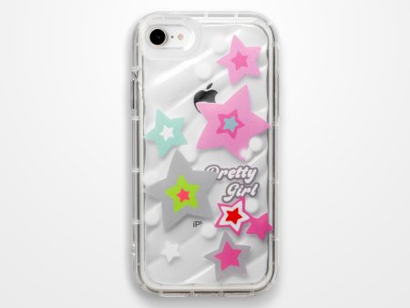 Cute Star Printed Transparent  Back Cover for Apple iPhone 7 Sale