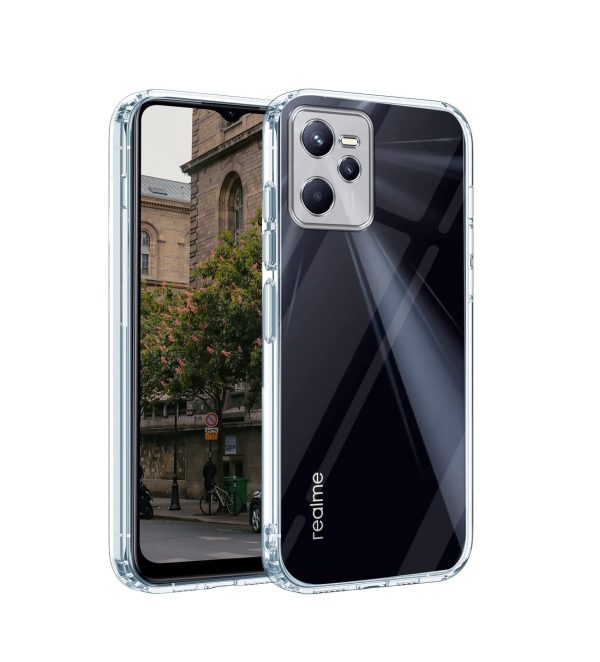 For Realme C35 Back Cover Case ( Silicone Crystal Clear | Pure Camera Protection | Soft and Flexible for Charger and Headphone sockets | Shockproof Bumpers | Transparent) Online