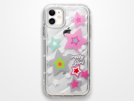 Cute Star Printed Transparent  Back Cover for Apple iPhone 12 Fashion