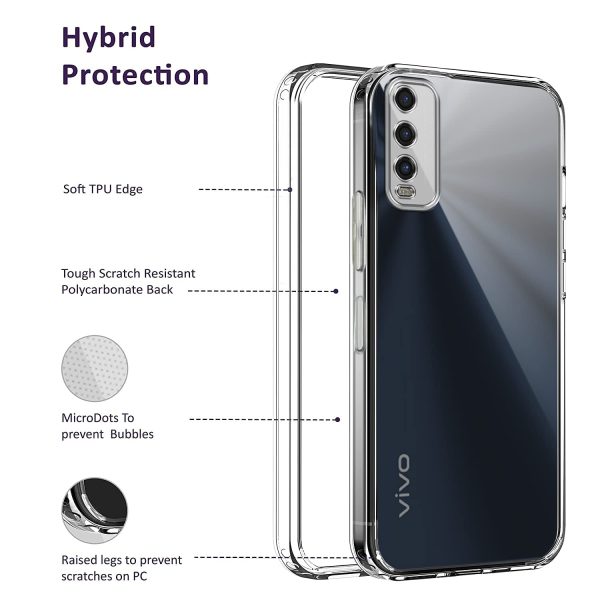 For Vivo Y11s Back Cover Case (Silicone Crystal Clear | Pure Camera Protection | Soft and Flexible for Charger and Headphone sockets | Shockproof Bumpers) For Sale