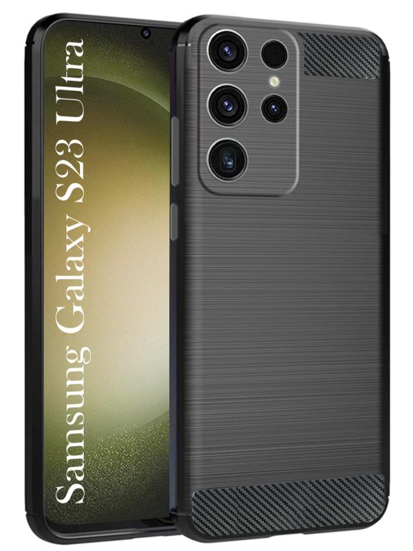 For Samsung Galaxy S23 Ultra Back Case Cover (Armor Case | Carbon Fiber | Soft | Flexible) For Cheap