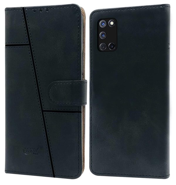 For Oppo A52 Flip Cover Case ( Stitched Leather with Magnetic Closure) Discount