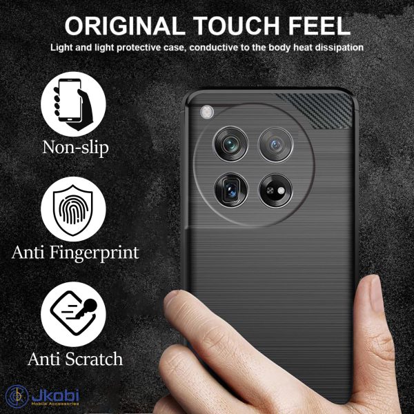 For OnePlus 12 5G Back Cover Case (Hybrid Armor Case | Carbon Fiber Shockproof | Soft and Flexible) Online Hot Sale