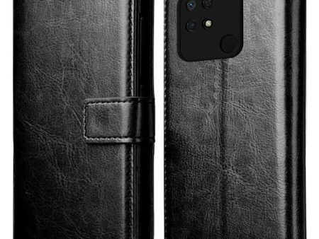 For Xiaomi Redmi 10 Power | Redmi 10 (India) Flip Cover Case (Faux Leather Finish) For Sale