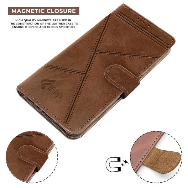 For Realme C30S Flip Cover Case (Professional Line Pattern| Magnetic Closure | Inner TPU | Inbuilt Stand & Pockets | Office Wallet Style Flip Cover) Online Sale