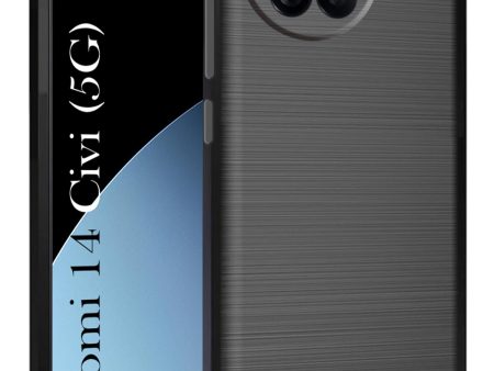 For Xiaomi 14 Civi 5G Back Cover Case (Hybrid Armor Case | Carbon Fiber Shockproof | Soft and Flexible) Online now