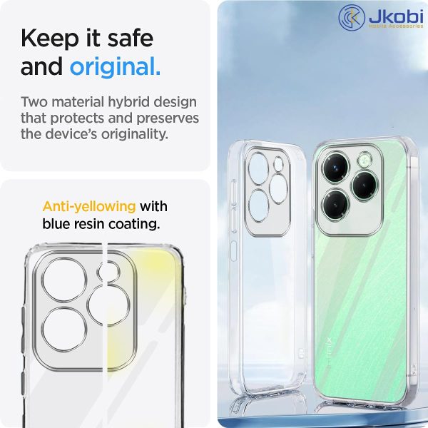 For Infinix Hot 40 | Infinix Hot 40 Pro Back Cover (Silicone Clear Shockproof Case with Camera Protection | Soft and Flexible | Transparent) Online