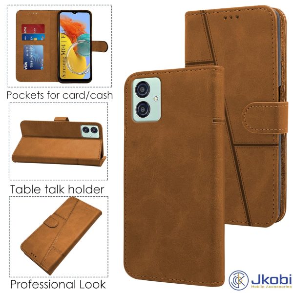 For Samsung Galaxy M04 | F04 Flip Cover Case (Stitched Leather with Magnetic Closure) Supply