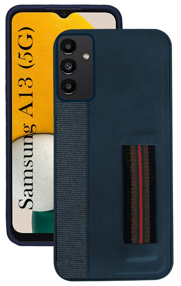 For Samsung Galaxy A13 5G Back Cover Case (Professional PU Leather | Strip Chain Holder Socket) Online now