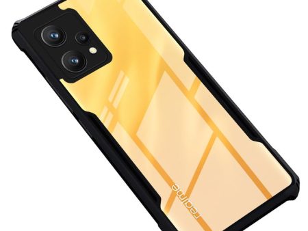 Back Cover Case for Realme 9 4G | Realme 9 Pro Plus 5G | HybridShield Transparent Glass Back | Camera Protection - Black Bumper & Transparent Back Sale