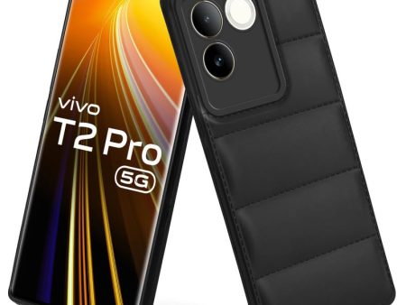 Puffer Pattern Back Cover Case for Vivo T2 Pro 5G Silicone TPU Camera Protection - Black Online Hot Sale