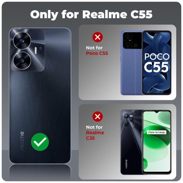 Transparent Camera Lens Protection Back Cover for Realme C55 Fashion