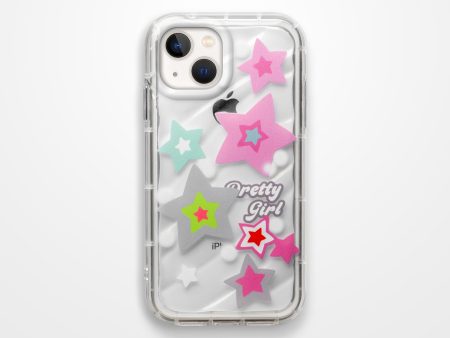 Cute Star Printed Transparent  Back Cover for Apple iPhone 15 Sale