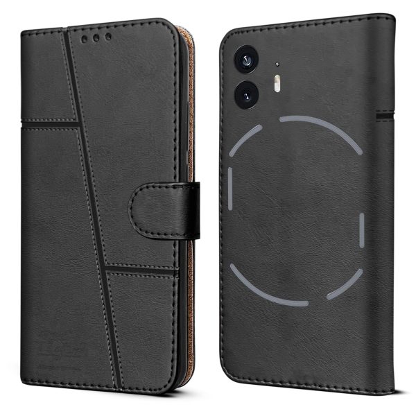 For Nothing Phone 2 Flip Cover Case (Stitched Leather with Magnetic Closure) For Discount