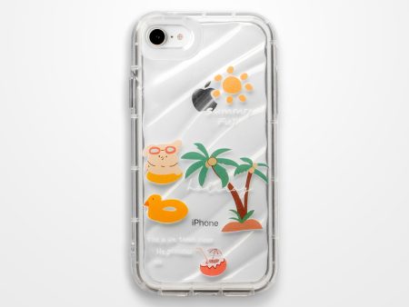 Cute Beach Printed Transparent Back Cover for Apple iPhone 7 Online Sale