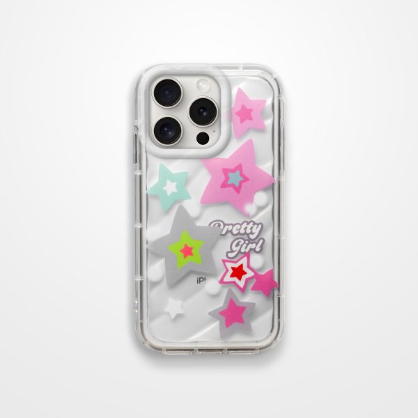 Cute Star Printed Transparent  Back Cover for Apple iPhone 14 Pro Max Online now