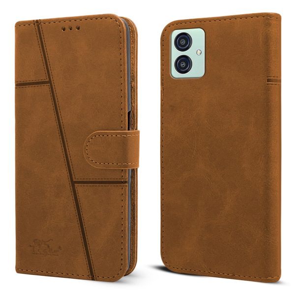 For Samsung Galaxy M04 | F04 Flip Cover Case (Stitched Leather with Magnetic Closure) Supply