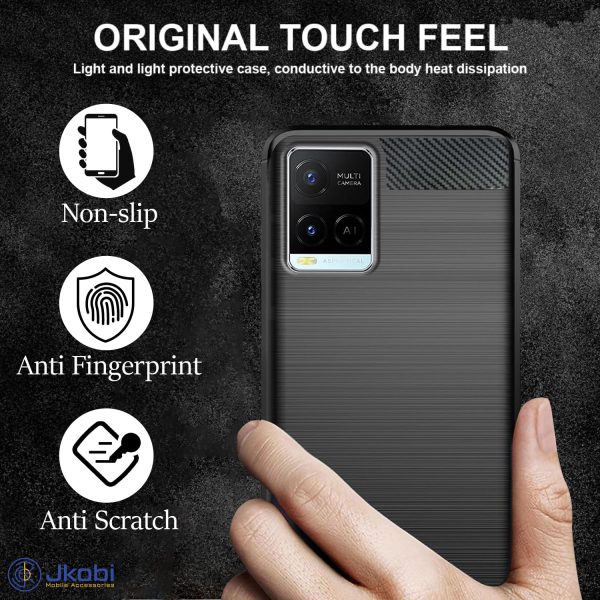 For Vivo Y21e | Vivo Y21A | Vivo Y32 Back Cover Case (Hybrid Armor Case | Carbon Fiber Shockproof | Soft and Flexible) For Cheap