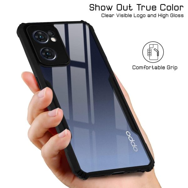 For Oppo Reno7 5G | Reno 7 5G Back Cover Case (Shockproof with Polycarbonate Clear Panel) Online