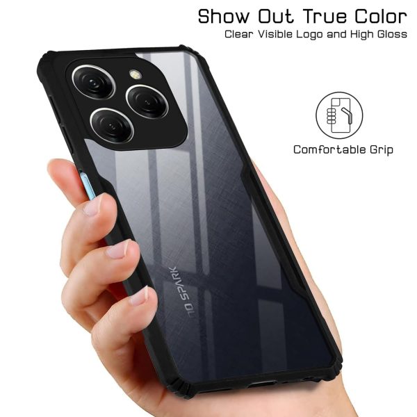 For Tecno Spark 20 Pro Back Cover Case (Shockproof with Polycarbonate Clear Panel | Professional) on Sale