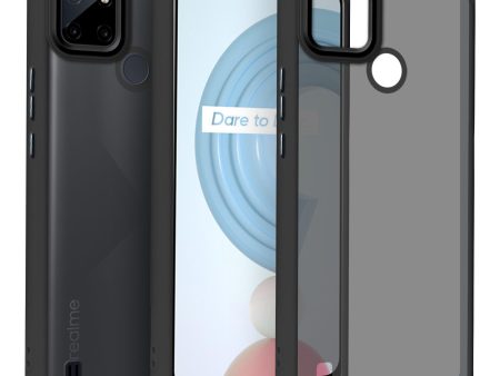 Translucent Matte Back Case Cover for Realme C21y | Realme C25y | Anti-Slip Back | Smooth Sides Soft -Black Online Sale