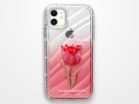 Tulip Flower Print Transparent Back Cover for Apple iPhone 12 Online Sale