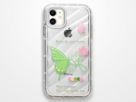 Butterfly Printed Transparent Back Cover for Apple iPhone 12 For Cheap