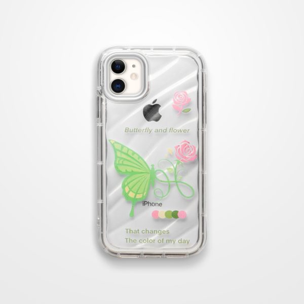 Butterfly Printed Transparent Back Cover for Apple iPhone 12 For Cheap