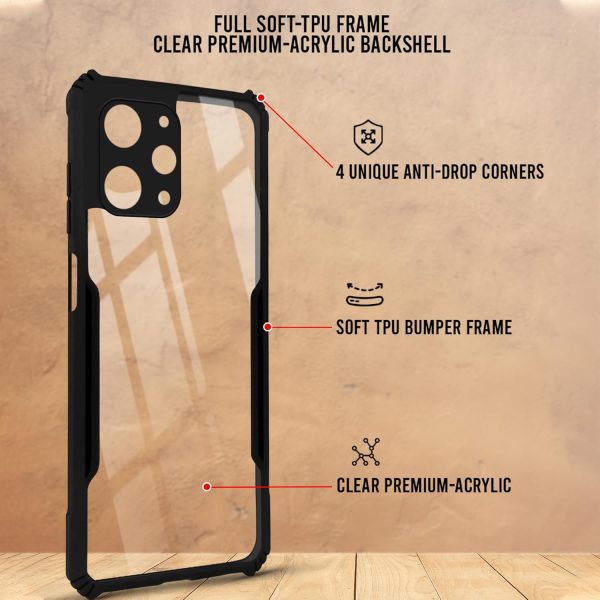 For Xiaomi Redmi 12 Back Cover Case (Shockproof with Polycarbonate Clear Panel) Online